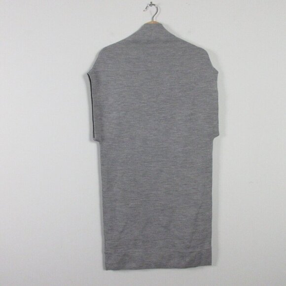 Club Monaco Womens Boxy Sweater Dress Knit Knee Length Grey S Merino Wool 362 - Picture 2 of 9